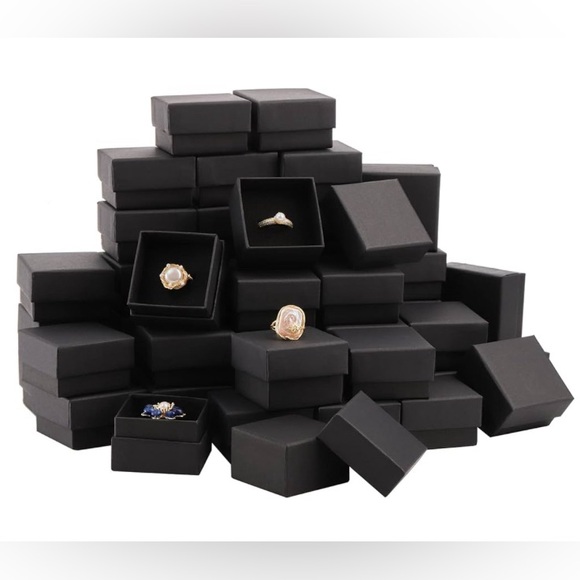 Boxes for ring (2)matte black, 1.96” x 1.96” x 1.19” deep Foam insert for ring - Picture 2 of 5